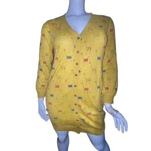 Wills Sport giraffe stick figure print V neck cardigan